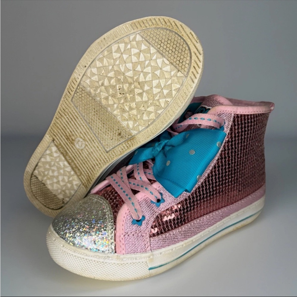 Girls Size 13 JoJo Siwa High-Top Glitter Sequins Sneakers - Picture 9 of 10